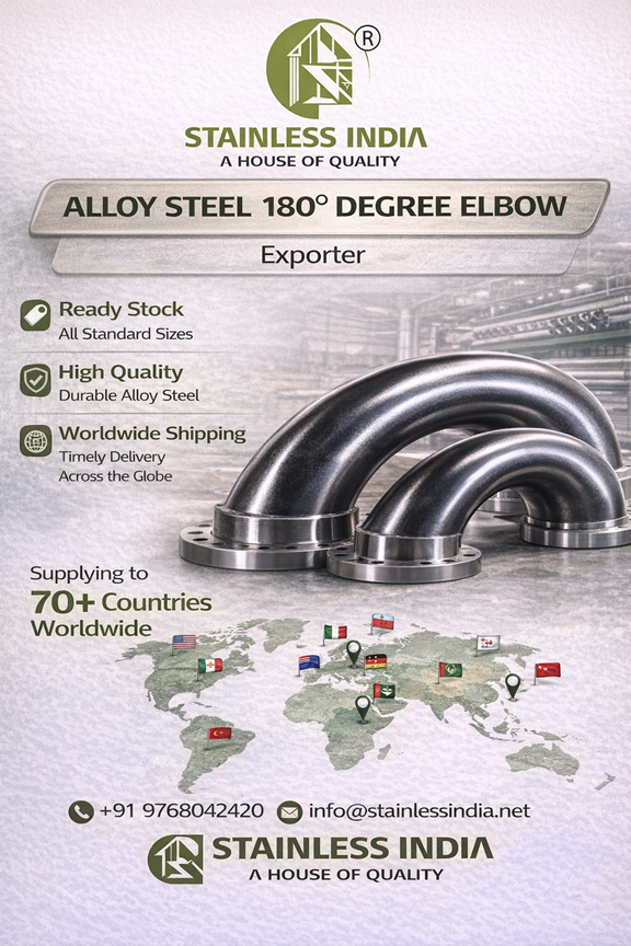 SS 347H 180° SR Elbow